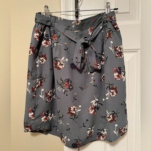 Loft floral Skirt with Front Tie, Size Small